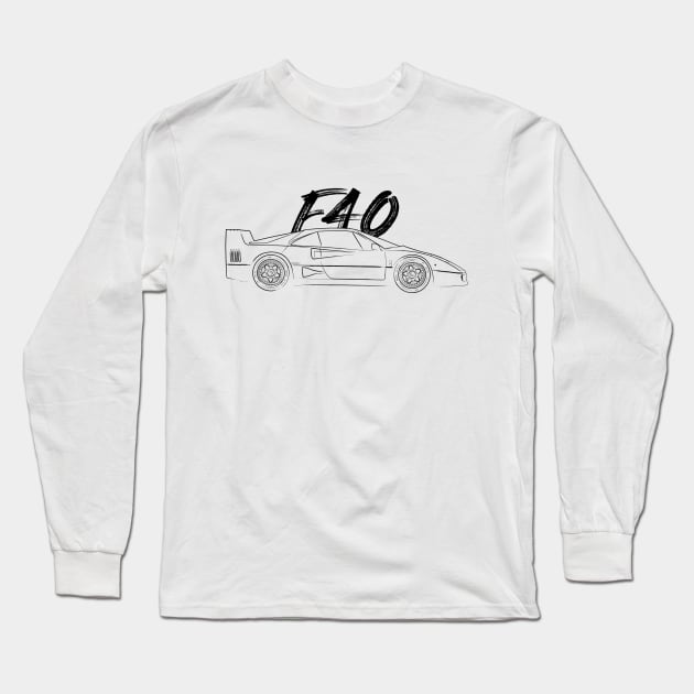 F40 Long Sleeve T-Shirt by turboosted